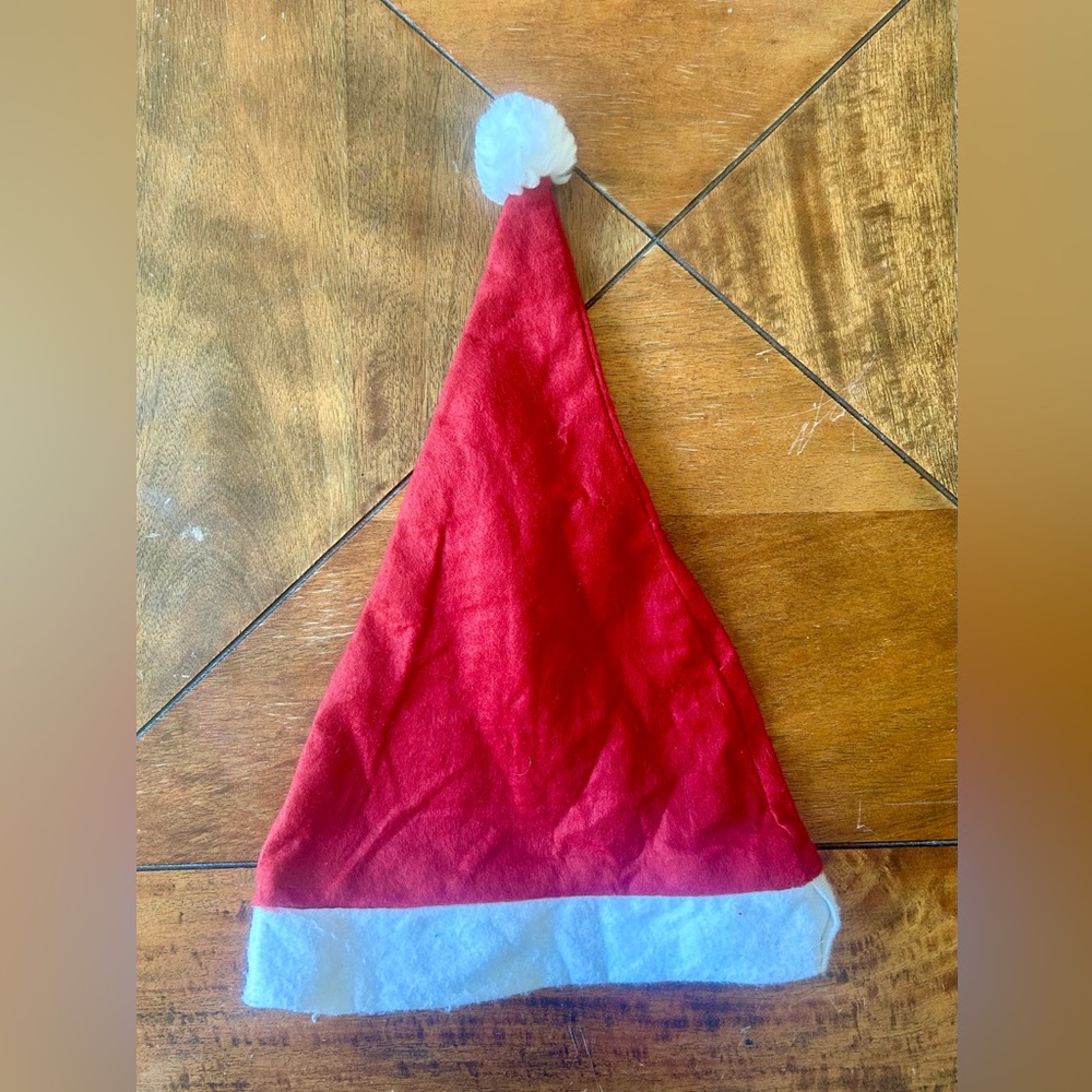 Child’s Costume Festive Red Santa Hat with White Trim